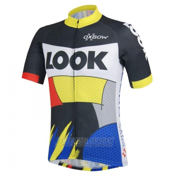 2018 Cycling Jersey Look Black Yellow Blue Short Sleeve Salopette