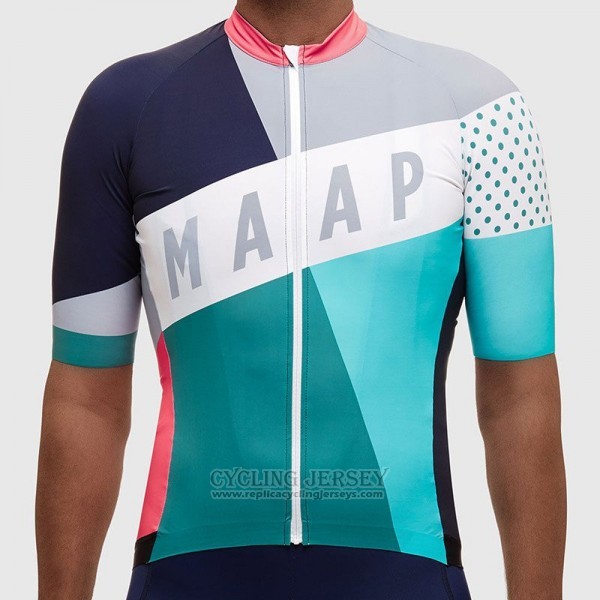 2017 Cycling Jersey Maap Gray and Sky Blue Short Sleeve and Bib Short