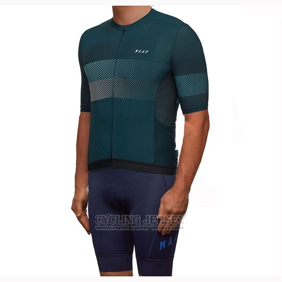 2019 Cycling Jersey Maap Aether Dark Green Short Sleeve and Bib Short