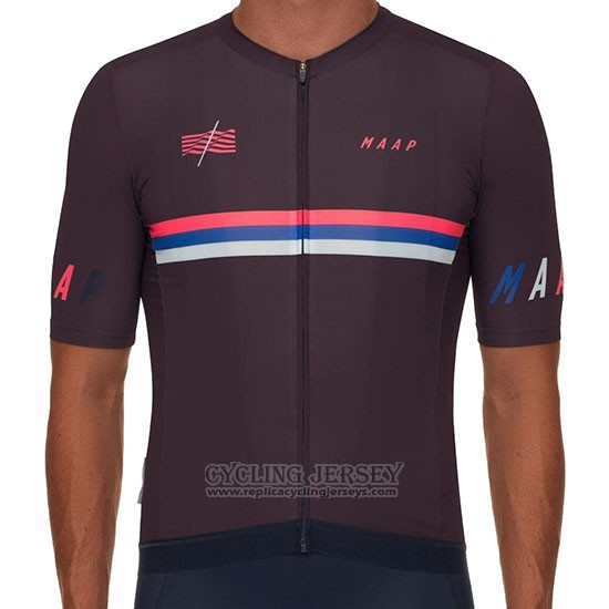 2019 Cycling Jersey Maap Nationals Mulberry Marron Short Sleeve and Bib Short