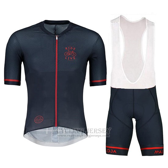 2018 Cycling Jersey Maloja Pushbikersm Black Short Sleeve and Bib Short ...