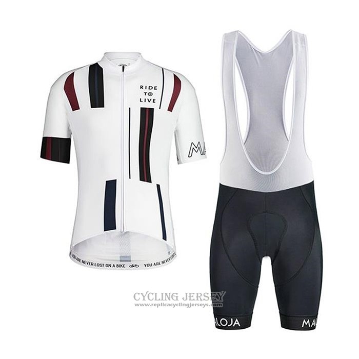 2020 Cycling Jersey Maloja Black White Short Sleeve And Bib Short