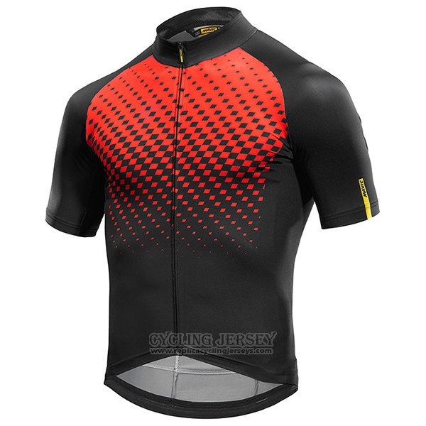 2017 Cycling Jersey Mavic Red and Black Short Sleeve and Bib Short