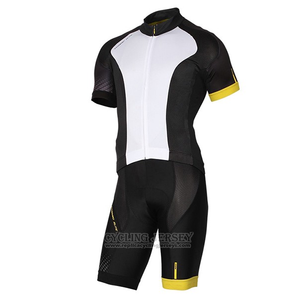 2017 Cycling Jersey Mavic White and Black Short Sleeve and Bib Short