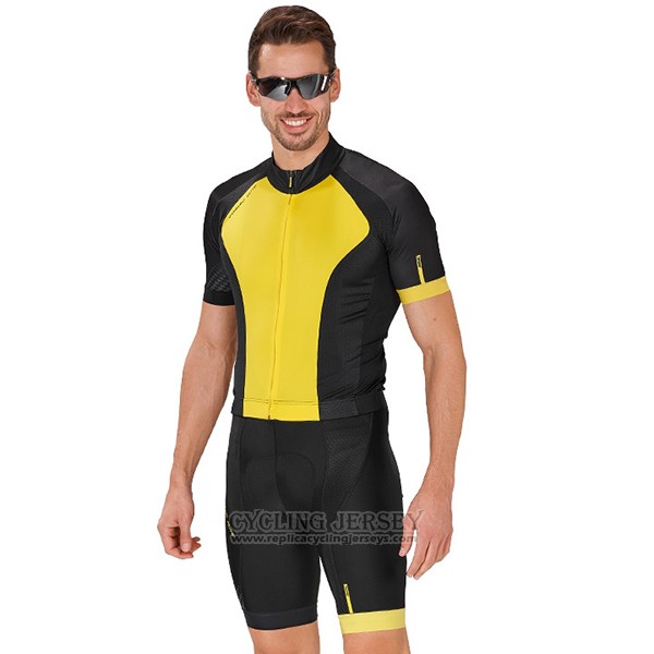 2017 Cycling Jersey Mavic Yellow and Black Short Sleeve and Bib Short