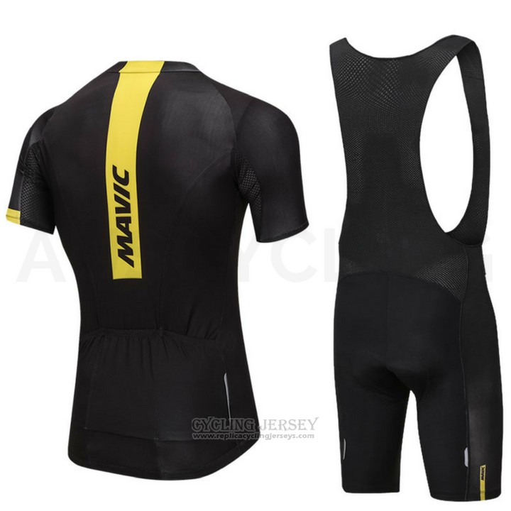 2018 Cycling Jersey Mavic Black Short Sleeve and Bib Short