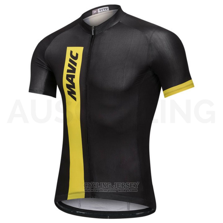 2018 Cycling Jersey Mavic Black Short Sleeve and Bib Short