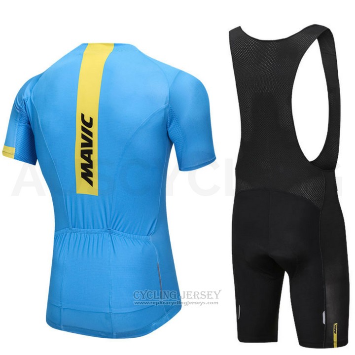 2018 Cycling Jersey Mavic Blue Short Sleeve and Bib Short