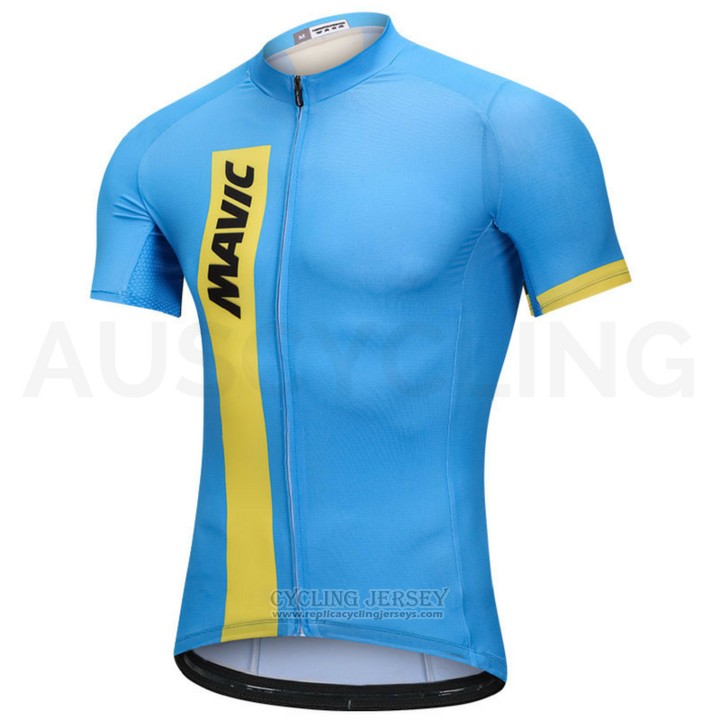 2018 Cycling Jersey Mavic Blue Short Sleeve and Bib Short