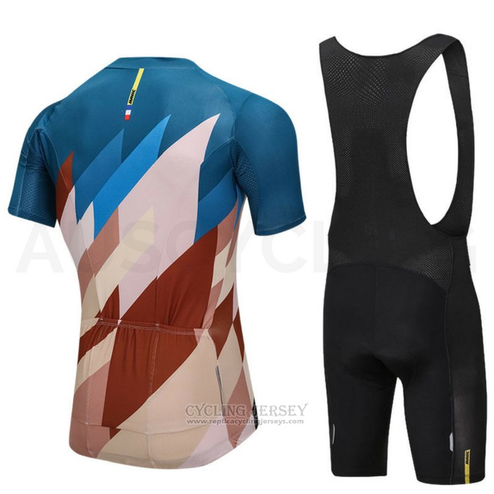 2018 Cycling Jersey Mavic Blue and Marron Short Sleeve and Bib Short