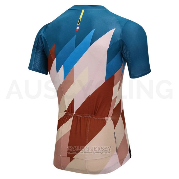 2018 Cycling Jersey Mavic Blue and Marron Short Sleeve and Bib Short