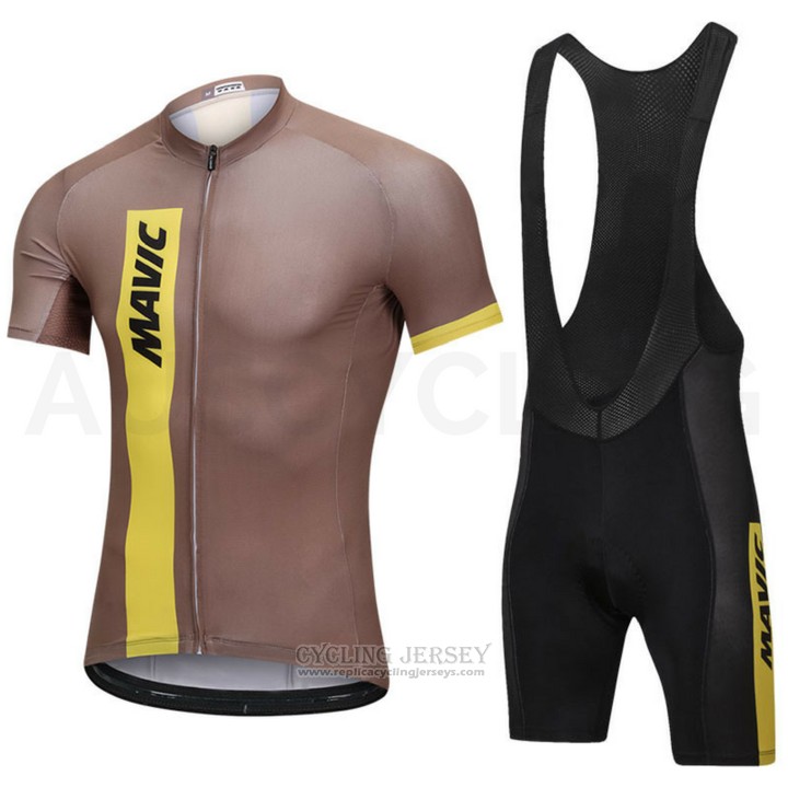 2018 Cycling Jersey Mavic Marron Short Sleeve and Bib Short