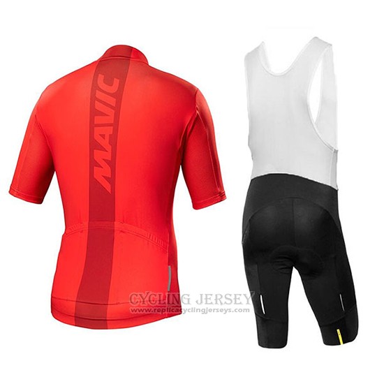 2018 Cycling Jersey Mavic Red Short Sleeve and Bib Short