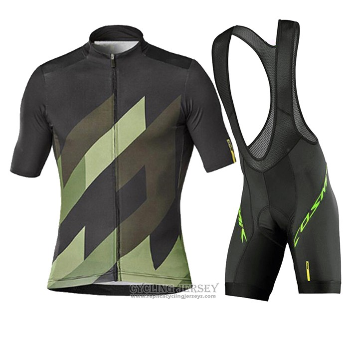 2020 Cycling Jersey Mavic Black Green Short Sleeve And Bib Short