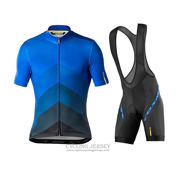 2020 Cycling Jersey Mavic Blue Black Short Sleeve And Bib Short