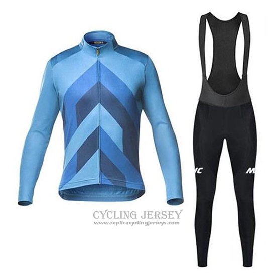 2020 Cycling Jersey Mavic Blue Long Sleeve And Bib Tight