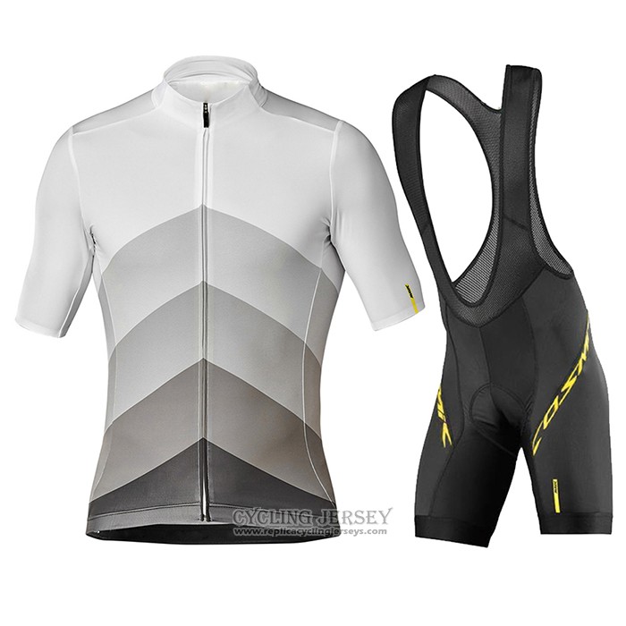 2020 Cycling Jersey Mavic Gray Black Short Sleeve And Bib Short