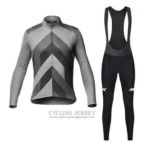 2020 Cycling Jersey Mavic Gray Long Sleeve And Bib Tight