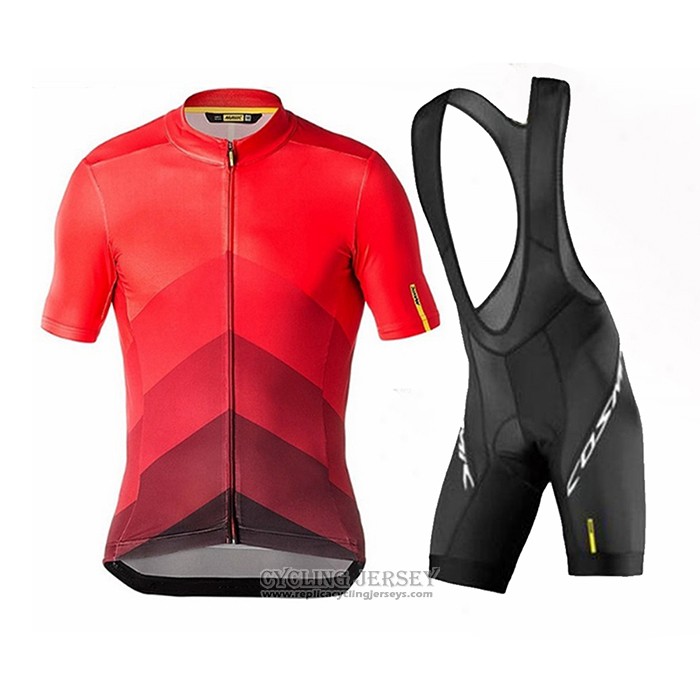 2020 Cycling Jersey Mavic Red Black Short Sleeve And Bib Short