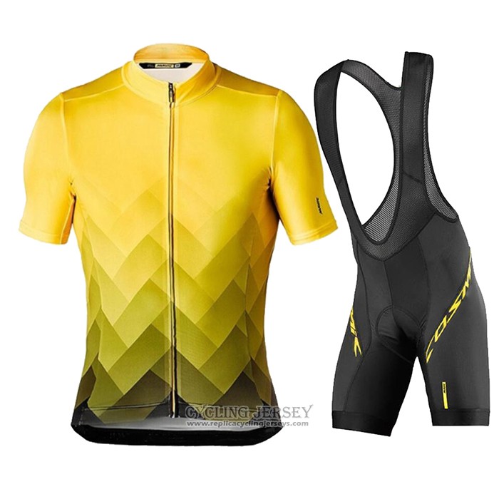 2020 Cycling Jersey Mavic Yellow Black Short Sleeve And Bib Short