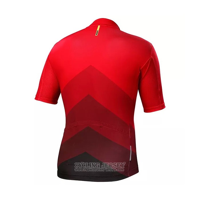 2021 Cycling Jersey Mavic Red Black Short Sleeve And Bib Short