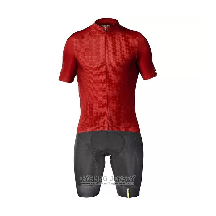 2021 Cycling Jersey Mavic Red Short Sleeve And Bib Short