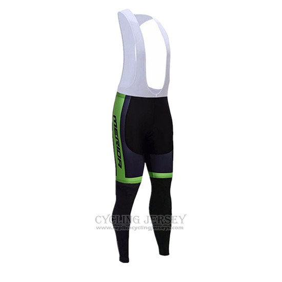 2017 Cycling Jersey Merida Black and Green Long Sleeve and Bib Tight