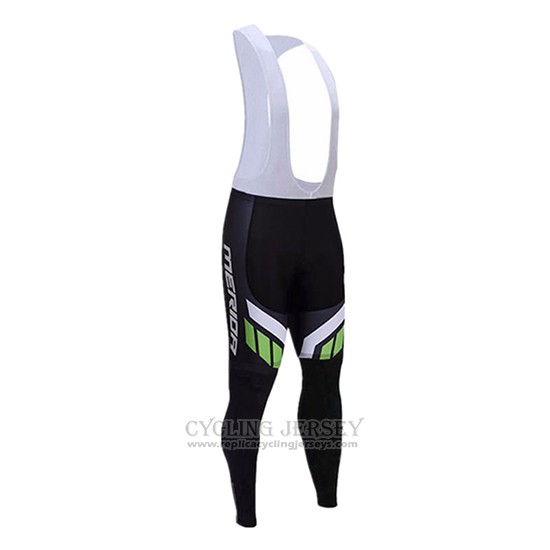 2017 Cycling Jersey Merida Black and Green Long Sleeve and Bib Tight