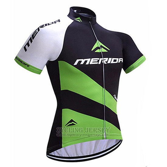 2017 Cycling Jersey Merida Black and Green Short Sleeve and Bib Short