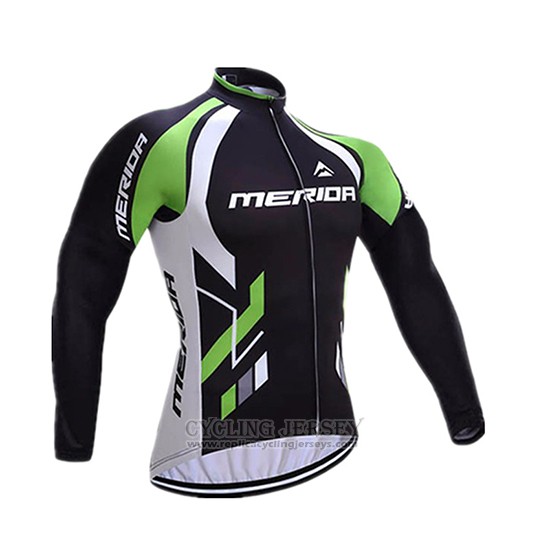 2017 Cycling Jersey Merida Black and White Long Sleeve and Bib Tight