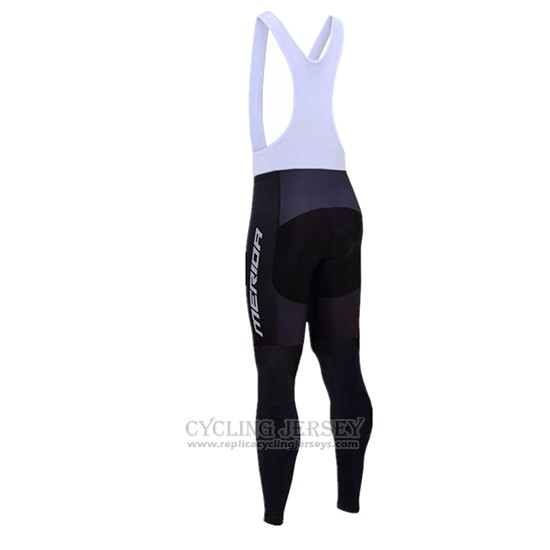 2017 Cycling Jersey Merida Black and White Long Sleeve and Bib Tight