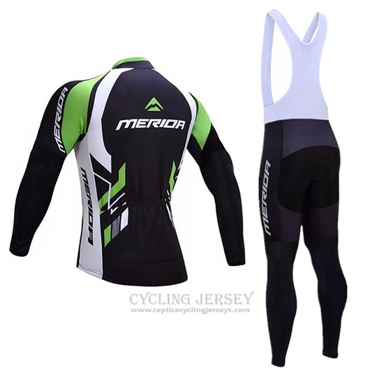 2017 Cycling Jersey Merida Black and White Long Sleeve and Bib Tight