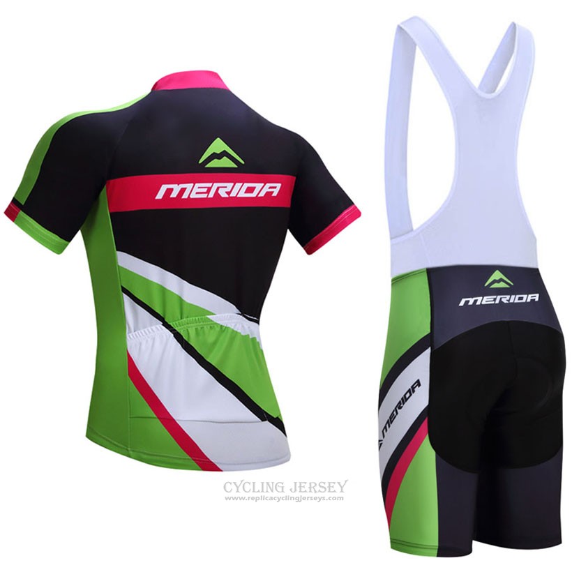 2017 Cycling Jersey Merida Red and Green Short Sleeve and Bib Short