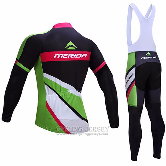 2017 Cycling Jersey Merida Red and White Long Sleeve and Bib Tight