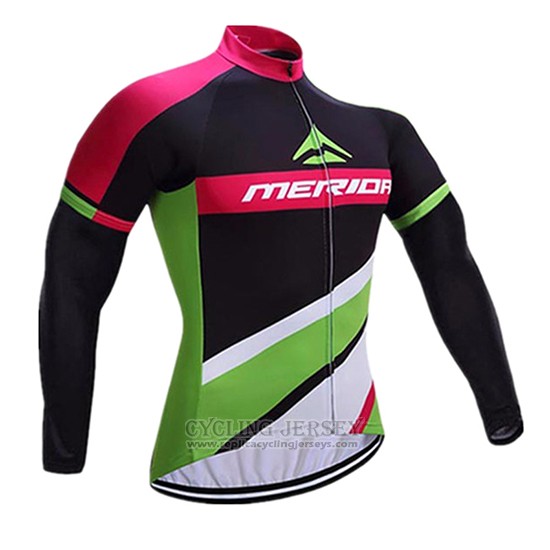 2017 Cycling Jersey Merida Red and White Long Sleeve and Bib Tight