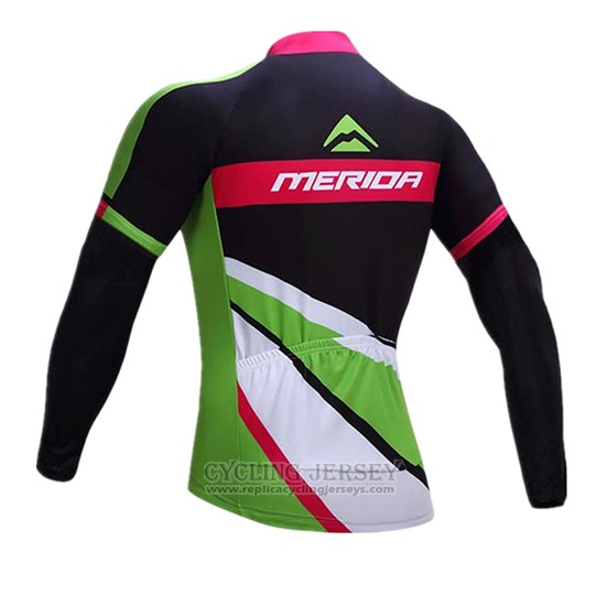 2017 Cycling Jersey Merida Red and White Long Sleeve and Bib Tight