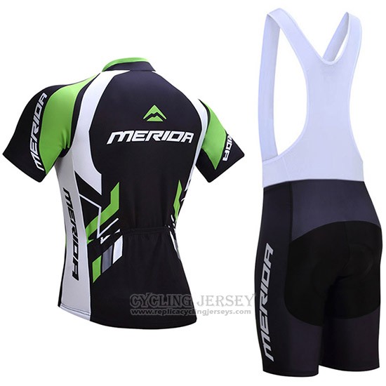 2018 Cycling Jersey Merida Black and Green Short Sleeve and Bib Short