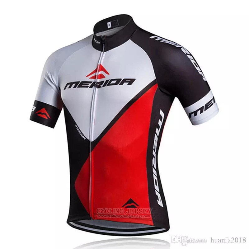 2018 Cycling Jersey Merida Red White Short Sleeve and Bib Short