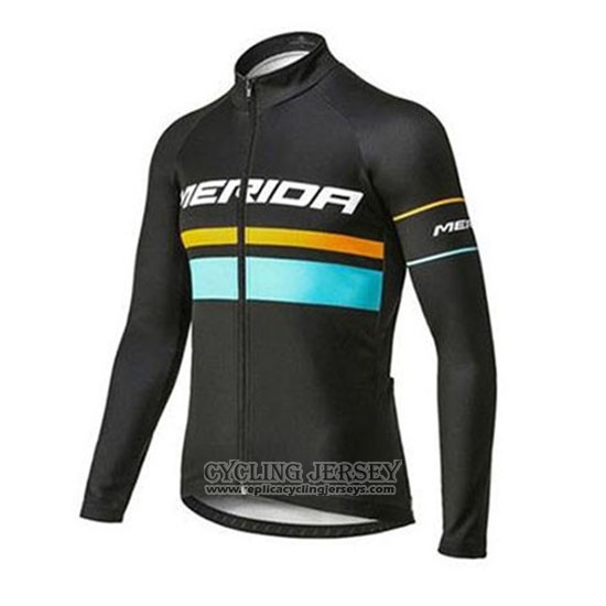 2020 Cycling Jersey Merida Black Blue Long Sleeve And Bib Tight