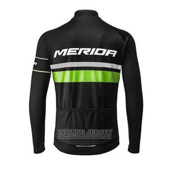 2020 Cycling Jersey Merida Black Green Long Sleeve And Bib Tight