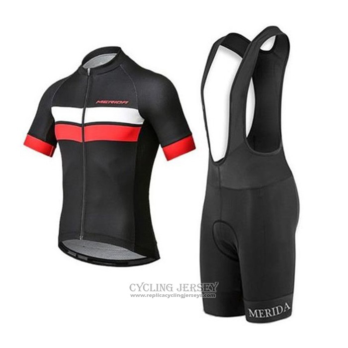 2020 Cycling Jersey Merida Black White Red Short Sleeve And Bib Short