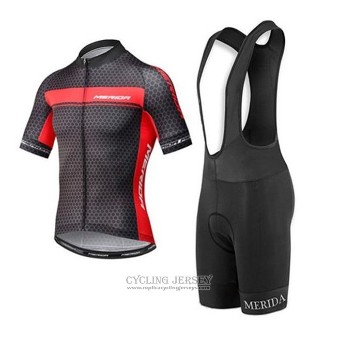 2020 Cycling Jersey Merida Red Black Short Sleeve And Bib Short