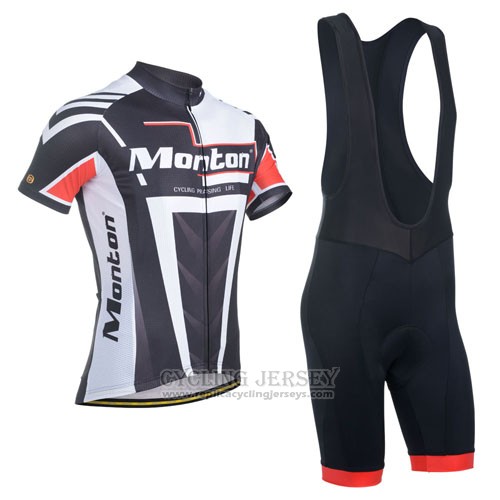 2014 Cycling Jersey Monton Black White Short Sleeve and Bib Short