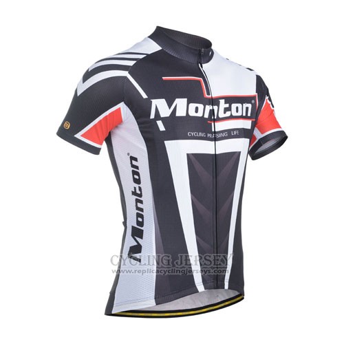 2014 Cycling Jersey Monton Black White Short Sleeve and Bib Short