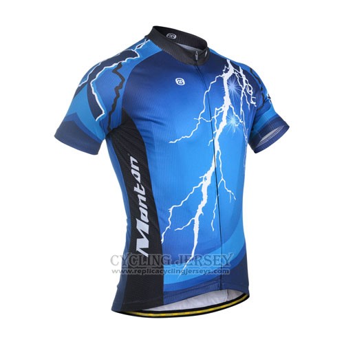 2014 Cycling Jersey Monton Black and Blue Short Sleeve and Bib Short