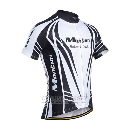 2014 Cycling Jersey Monton Black and White Short Sleeve and Bib Short