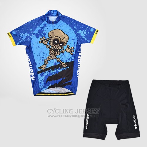 2014 Cycling Jersey Monton Blue Short Sleeve and Bib Short