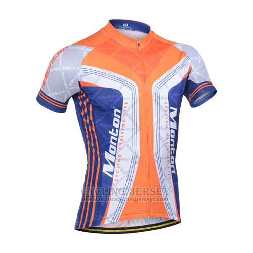 2014 Cycling Jersey Monton Blue and Orange Short Sleeve and Bib Short