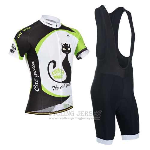 2014 Cycling Jersey Monton Green and White Short Sleeve and Bib Short