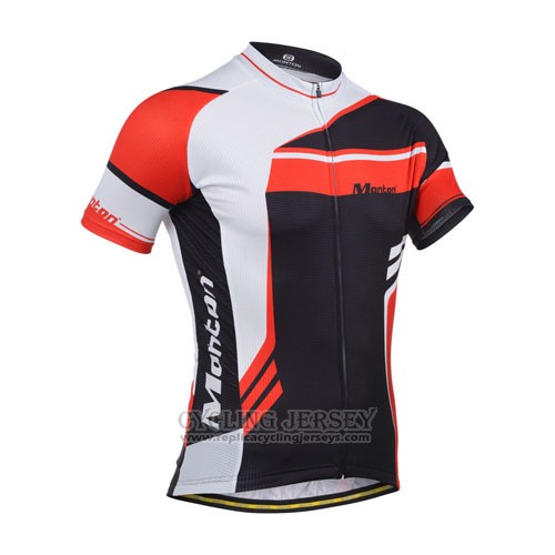 2014 Cycling Jersey Monton Red and Black Short Sleeve and Bib Short